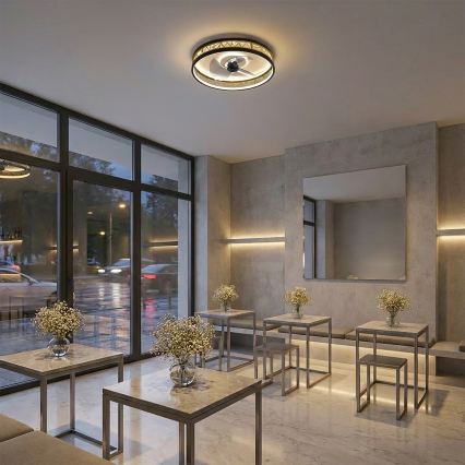 Brilagi - Ρυθμιζόμενος ανεμιστήρας οροφής με LED/34W/230V 50 cm μαύρος/χρυσός + τηλεχειριστήριο