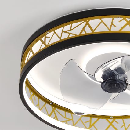 Brilagi - Ρυθμιζόμενος ανεμιστήρας οροφής με LED/34W/230V 50 cm μαύρος/χρυσός + τηλεχειριστήριο
