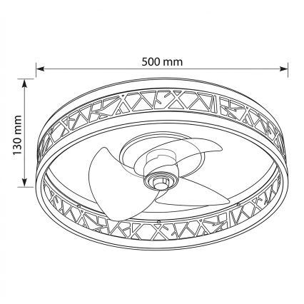 Brilagi - Ρυθμιζόμενος ανεμιστήρας οροφής με LED/34W/230V 50 cm μαύρος/χρυσός + τηλεχειριστήριο