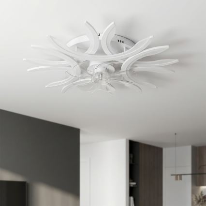 Brilagi - Ρυθμιζόμενος ανεμιστήρας οροφής LED/70W/230V Ø 76 cm λευκός + τηλεχειριστήριο