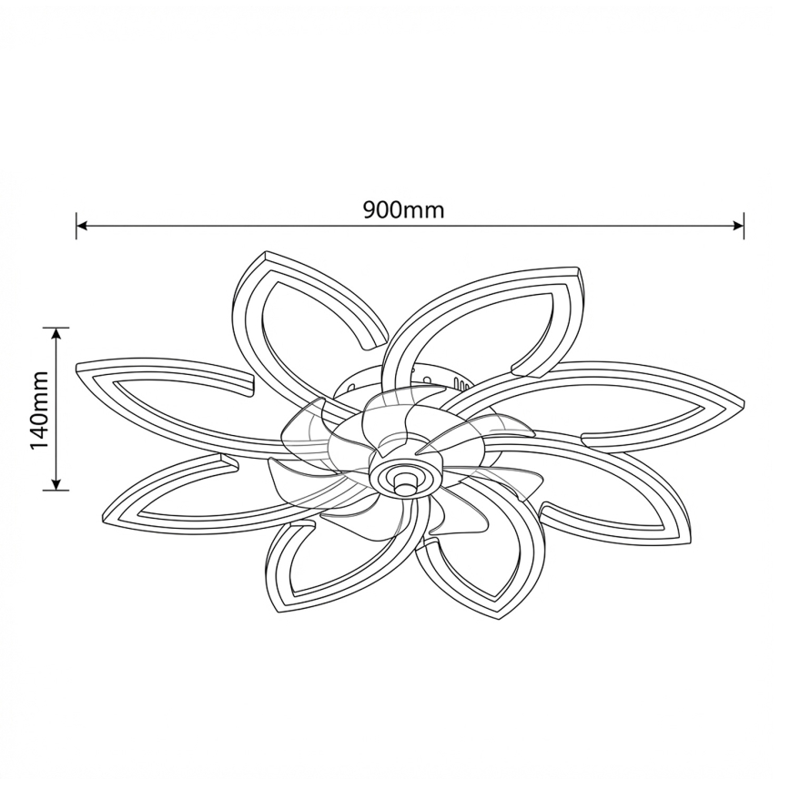 Brilagi - Ανεμιστήρας οροφής LED με ρύθμιση φωτεινότητας, 43W/230V, Ø 90 cm, λευκός + τηλεχειριστήριο