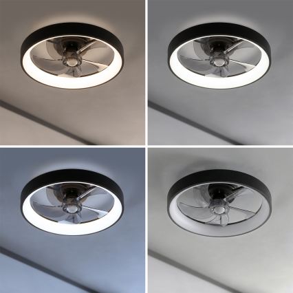 Brilagi - Ρυθμιζόμενος ανεμιστήρας οροφής LED/34W/230V Ø 50 cm μαύρος + τηλεχειριστήριο