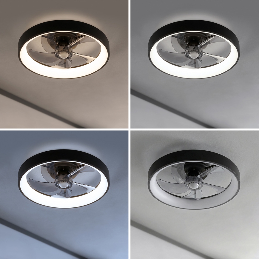 Brilagi - Ρυθμιζόμενος ανεμιστήρας οροφής LED/34W/230V Ø 50 cm μαύρος + τηλεχειριστήριο