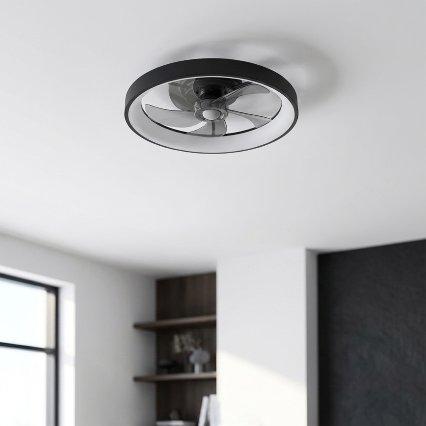 Brilagi - Ρυθμιζόμενος ανεμιστήρας οροφής LED/34W/230V Ø 50 cm μαύρος + τηλεχειριστήριο