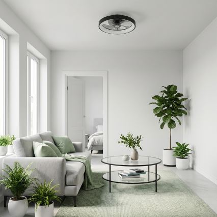 Brilagi - Ρυθμιζόμενος ανεμιστήρας οροφής LED/34W/230V Ø 50 cm μαύρος + τηλεχειριστήριο