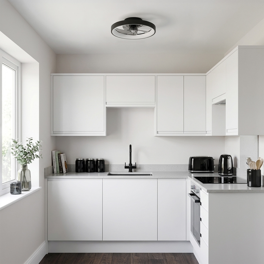 Brilagi - Ρυθμιζόμενος ανεμιστήρας οροφής LED/34W/230V Ø 50 cm μαύρος + τηλεχειριστήριο