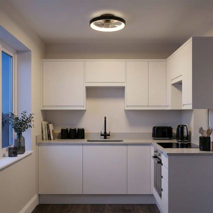 Brilagi - Ρυθμιζόμενος ανεμιστήρας οροφής LED/34W/230V Ø 50 cm μαύρος + τηλεχειριστήριο