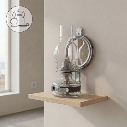 Brilagi - Λάμπα πετρελαίου MERLIN με καθρέφτη, μαύρο χρώμιο