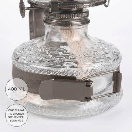 Brilagi - Λάμπα πετρελαίου MERLIN με καθρέφτη, μαύρο χρώμιο
