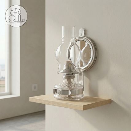 Brilagi - Λάμπα πετρελαίου με ανακλαστήρα MERLIN γυαλιστερό χρώμιο