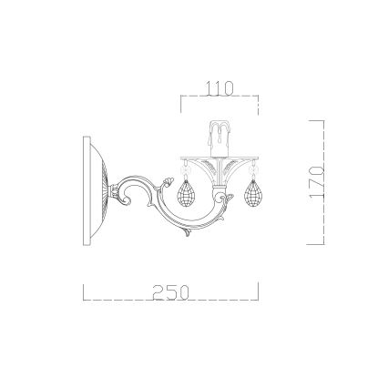 Brilagi - Λάμπα τοίχου CLASSIC 1xE14/60W/230V κρεμ/πατίνα