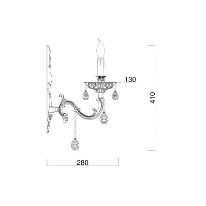 Brilagi - Λάμπα τοίχου CLASSIC 1xE14/60W/230V ορείχαλκος