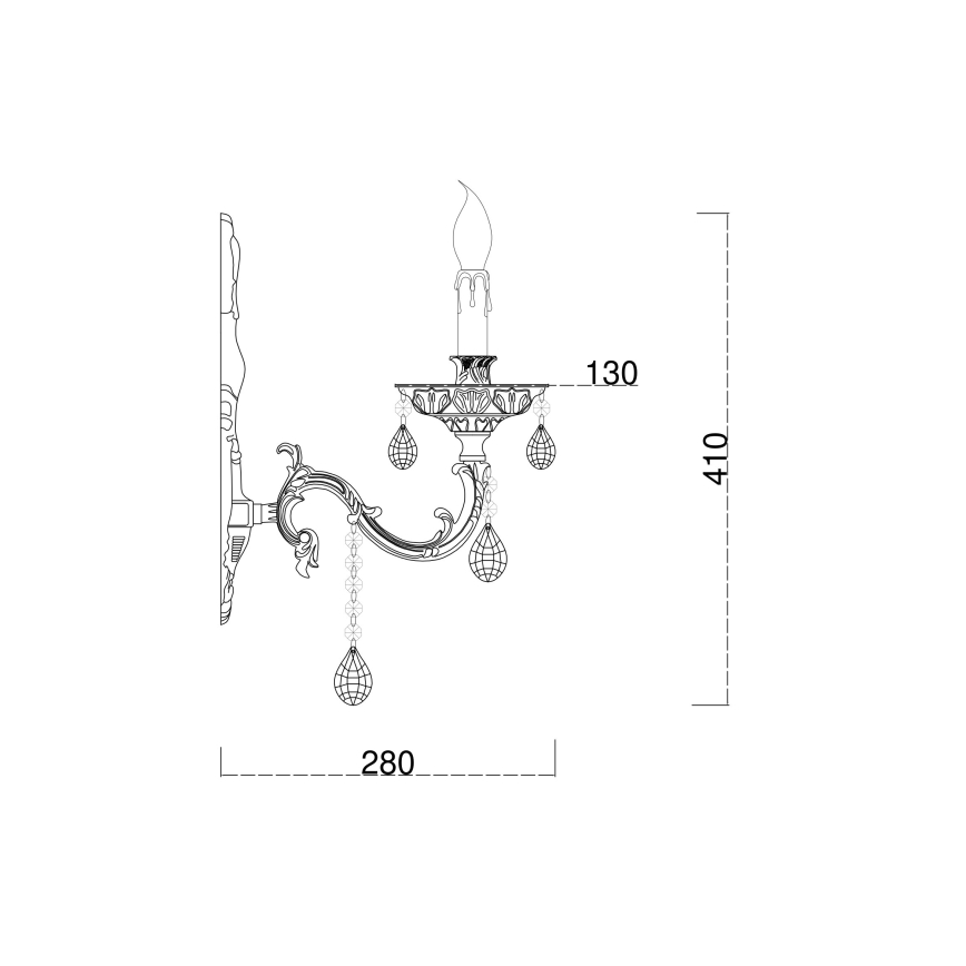 Brilagi - Λάμπα τοίχου CLASSIC 1xE14/60W/230V ορείχαλκος