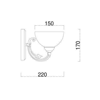 Brilagi - Λάμπα τοίχου CLASSIC 1xE27/60W/230V ορείχαλκος