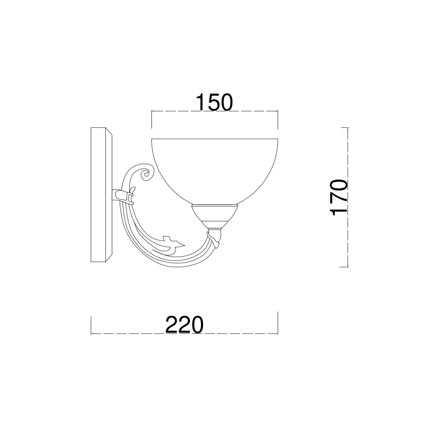 Brilagi - Λάμπα τοίχου CLASSIC 1xE27/60W/230V ορείχαλκος