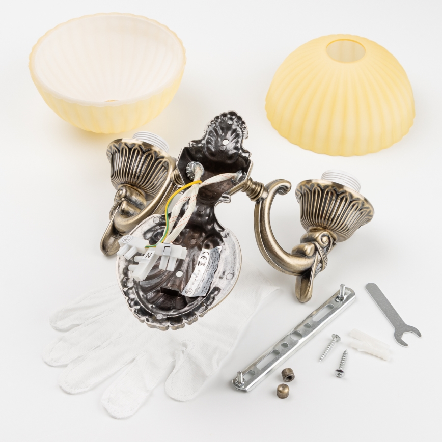 Brilagi - Λάμπα τοίχου CLASSIC 2xE27/60W/230V ορείχαλκος