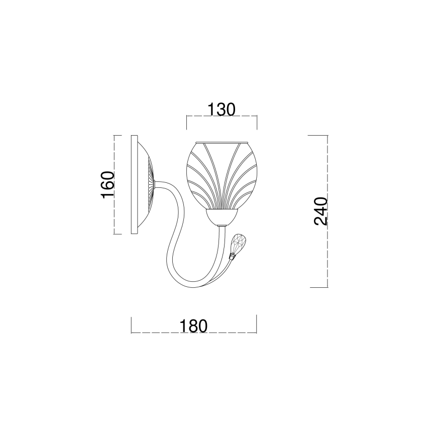 Brilagi - Λάμπα τοίχου MEGAPOLIS 1xE14/60W/230V χρυσό