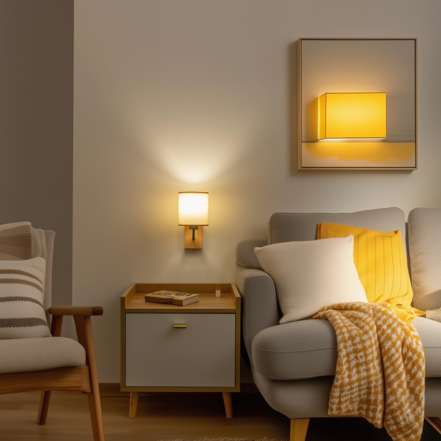 Brilagi - Λάμπα τοίχου NUBILA WOOD 1xE27/25W/230V δρυς/ανοιχτό καφέ