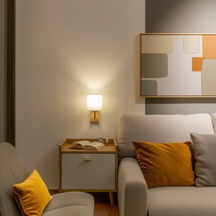 Brilagi - Λάμπα τοίχου NUBILA WOOD 1xE27/25W/230V δρυς/λευκό