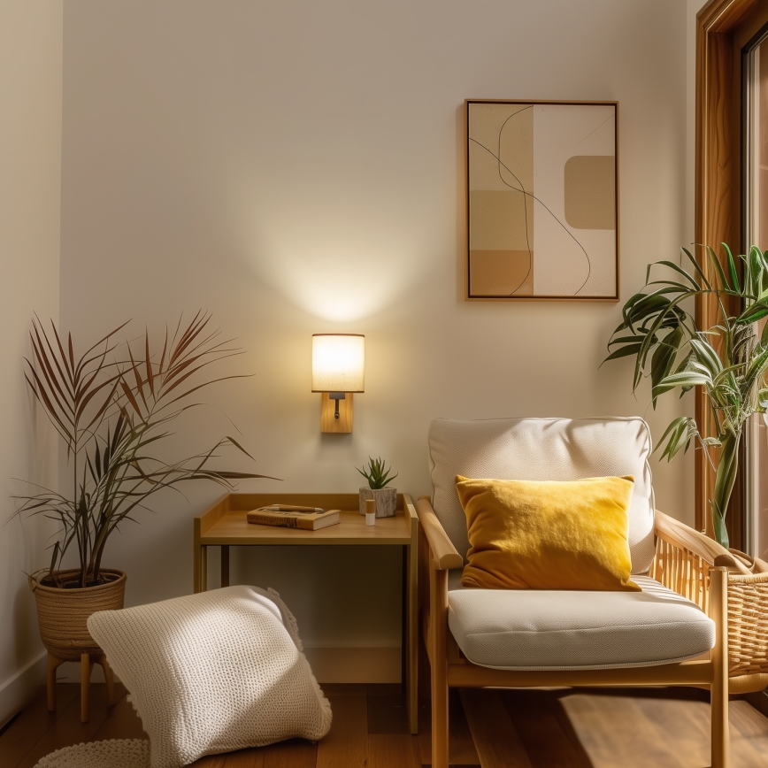 Brilagi - Λάμπα τοίχου NUBILA WOOD 1xE27/25W/230V δρυς/καφέ