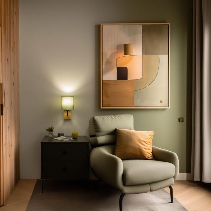 Brilagi - Λάμπα τοίχου NUBILA WOOD 1xE27/25W/230V δρυς/πράσινο