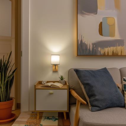 Brilagi - Λάμπα τοίχου NUBILA WOOD 1xE27/25W/230V δρυς/γκρι