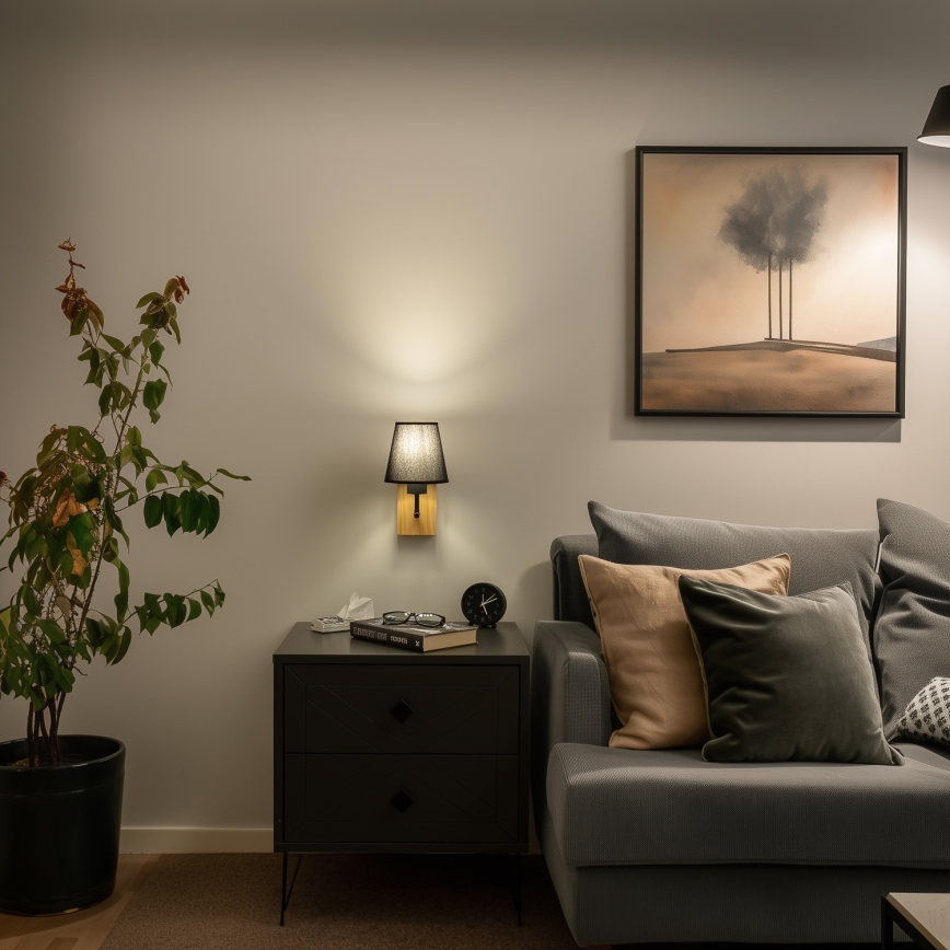 Brilagi - Λάμπα τοίχου NUBILA WOOD 1xE27/25W/230V δρυς/μαύρο