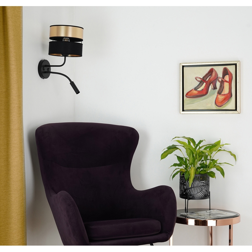 Brilagi - Λάμπα τοίχου ROYAL 1xE27/15W/230V + 1xG9/3W μαύρο/χρυσό