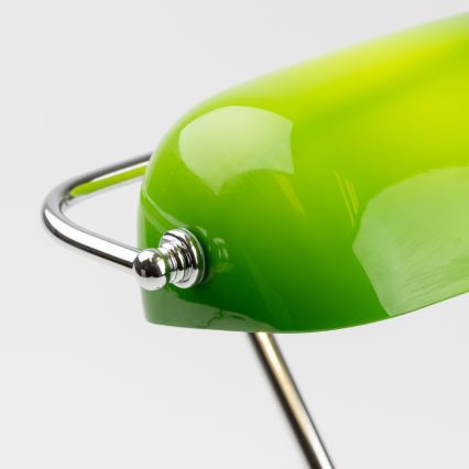 Brilagi - Eπιτραπέζιο φωτιστικό BANK OFFICE 1xE27/60W/230V γυαλιστερό χρώμιο/πράσινο