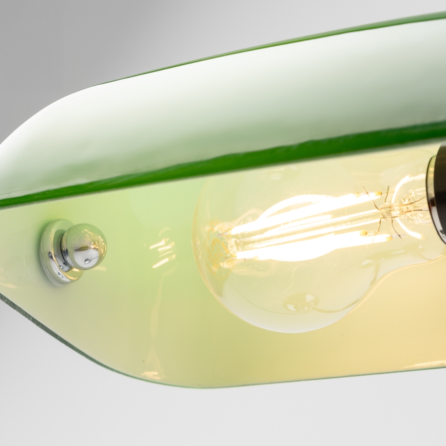 Brilagi - Eπιτραπέζιο φωτιστικό BANK OFFICE 1xE27/60W/230V γυαλιστερό χρώμιο/πράσινο