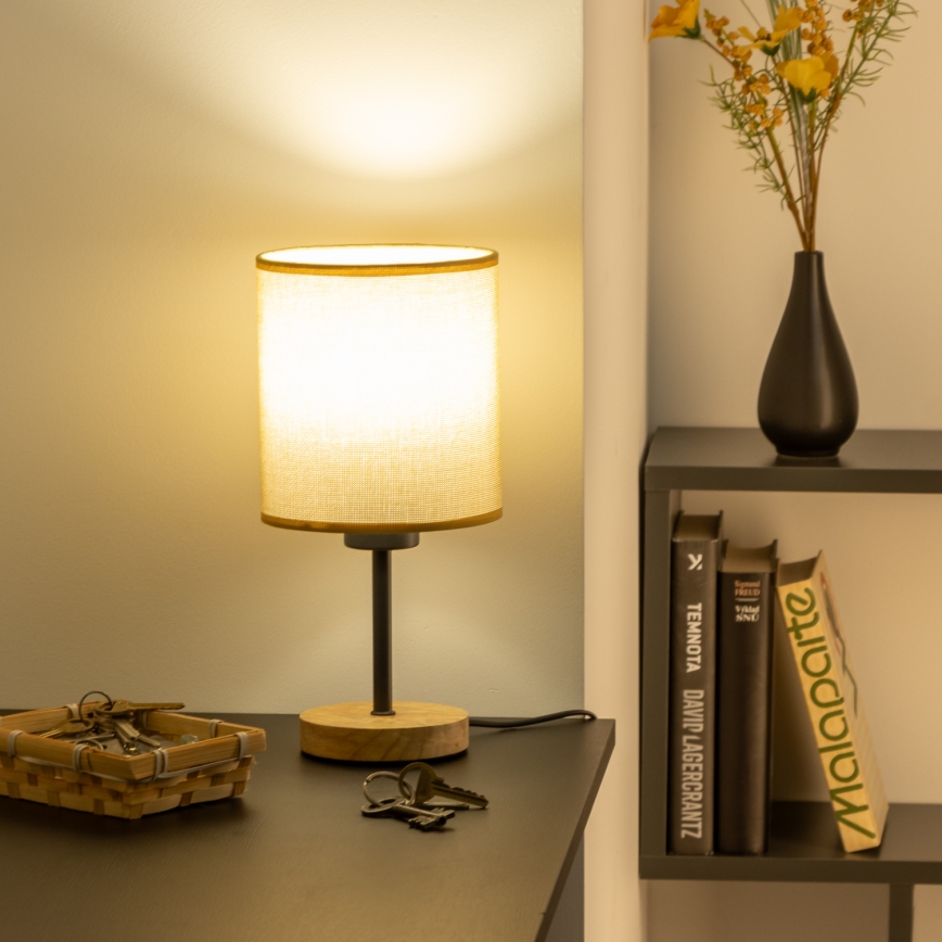 Brilagi - Eπιτραπέζιο φωτιστικό NUBILA WOOD 1xE27/25W/230V δρυς/ανοιχτό καφέ