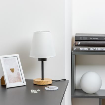 Brilagi - Eπιτραπέζιο φωτιστικό NUBILA WOOD 1xE27/25W/230V δρυς/λευκό