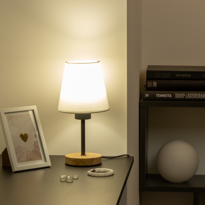 Brilagi - Eπιτραπέζιο φωτιστικό NUBILA WOOD 1xE27/25W/230V δρυς/λευκό