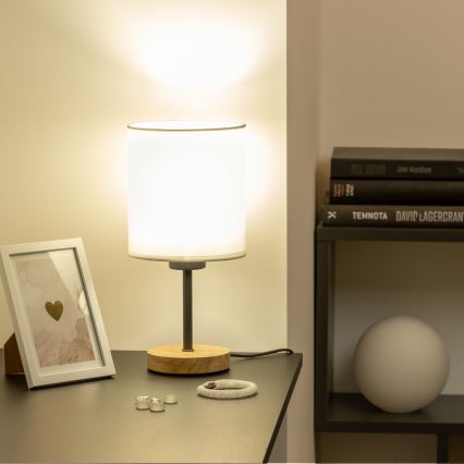 Brilagi - Eπιτραπέζιο φωτιστικό NUBILA WOOD 1xE27/25W/230V δρυς/λευκό