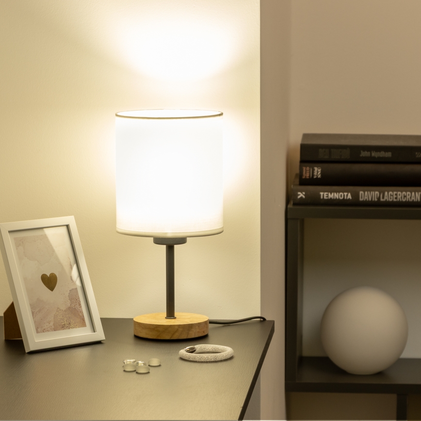 Brilagi - Eπιτραπέζιο φωτιστικό NUBILA WOOD 1xE27/25W/230V δρυς/λευκό