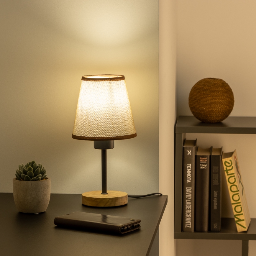 Brilagi - Eπιτραπέζιο φωτιστικό NUBILA WOOD 1xE27/25W/230V δρυς/καφέ