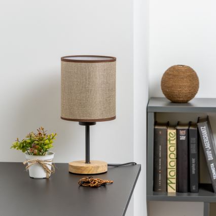 Brilagi - Eπιτραπέζιο φωτιστικό NUBILA WOOD 1xE27/25W/230V δρυς/καφέ