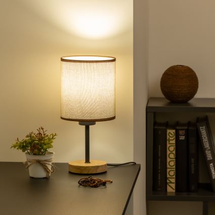 Brilagi - Eπιτραπέζιο φωτιστικό NUBILA WOOD 1xE27/25W/230V δρυς/καφέ