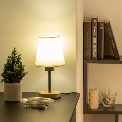 Brilagi - Eπιτραπέζιο φωτιστικό NUBILA WOOD 1xE27/25W/230V δρυς/κρεμ