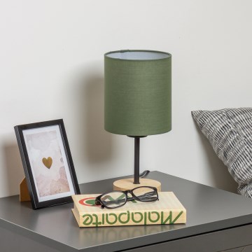 Brilagi - Eπιτραπέζιο φωτιστικό NUBILA WOOD 1xE27/25W/230V δρυς/πράσινο