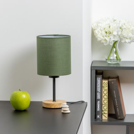 Brilagi - Eπιτραπέζιο φωτιστικό NUBILA WOOD 1xE27/25W/230V δρυς/πράσινο