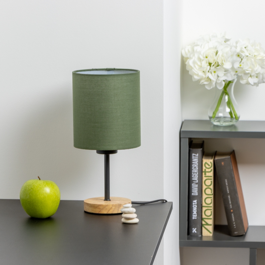 Brilagi - Eπιτραπέζιο φωτιστικό NUBILA WOOD 1xE27/25W/230V δρυς/πράσινο