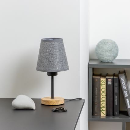 Brilagi - Eπιτραπέζιο φωτιστικό NUBILA WOOD 1xE27/25W/230V δρυς/γκρι