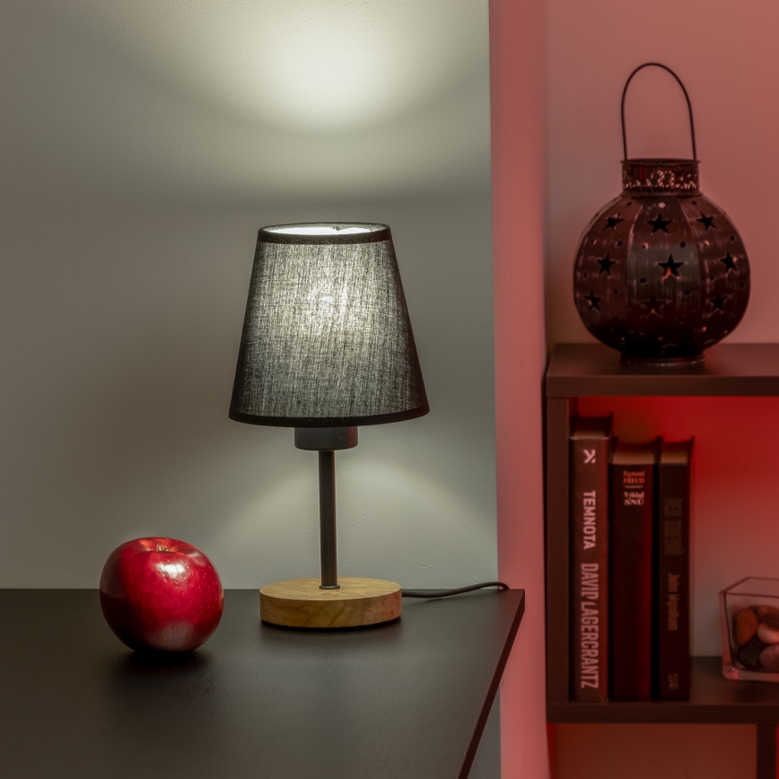 Brilagi - Eπιτραπέζιο φωτιστικό NUBILA WOOD 1xE27/25W/230V δρυς/μαύρο