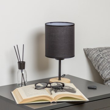 Brilagi - Eπιτραπέζιο φωτιστικό NUBILA WOOD 1xE27/25W/230V δρυς/μαύρο