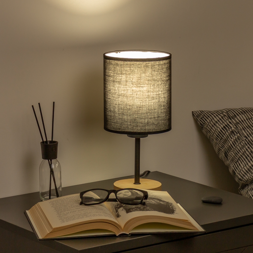 Brilagi - Eπιτραπέζιο φωτιστικό NUBILA WOOD 1xE27/25W/230V δρυς/μαύρο