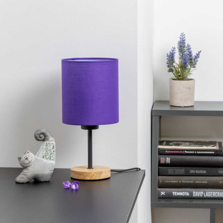 Brilagi - Eπιτραπέζιο φωτιστικό NUBILA WOOD 1xE27/25W/230V δρυς/μωβ