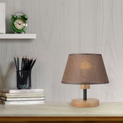 Brilagi - Eπιτραπέζιο φωτιστικό ANTHONY 1xE27/60W/230V δρυς/καφέ