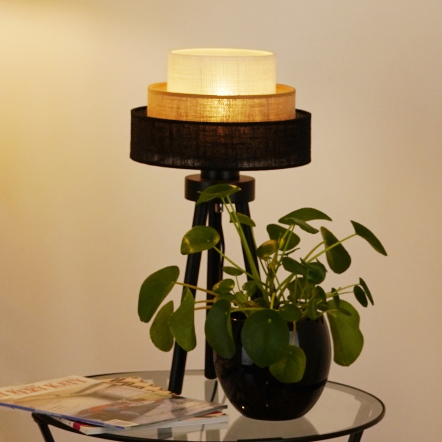 Brilagi - Eπιτραπέζιο φωτιστικό ASPEN LUNETA 1xE27/15W/230V μαύρο/μπεζ/κρεμ
