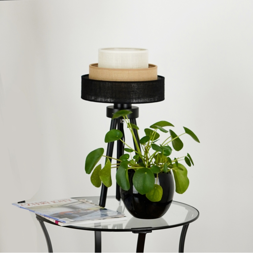 Brilagi - Eπιτραπέζιο φωτιστικό ASPEN LUNETA 1xE27/15W/230V μαύρο/μπεζ/κρεμ